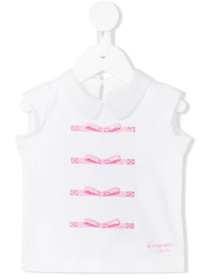 Simonetta - Embroidered Details T-shirt - Kids - Cotton/spandex/elastane - 18 Mth, Toddler Girl's, White