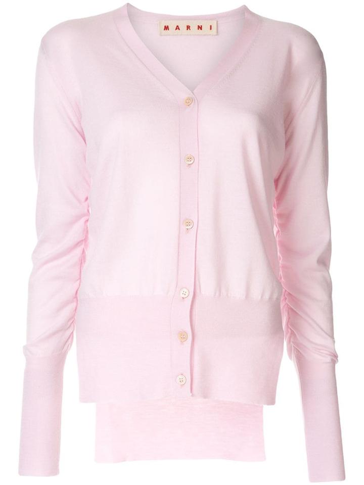 Marni Knit High-low Hem Cardigan - Pink