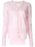 Marni Knit High-low Hem Cardigan - Pink