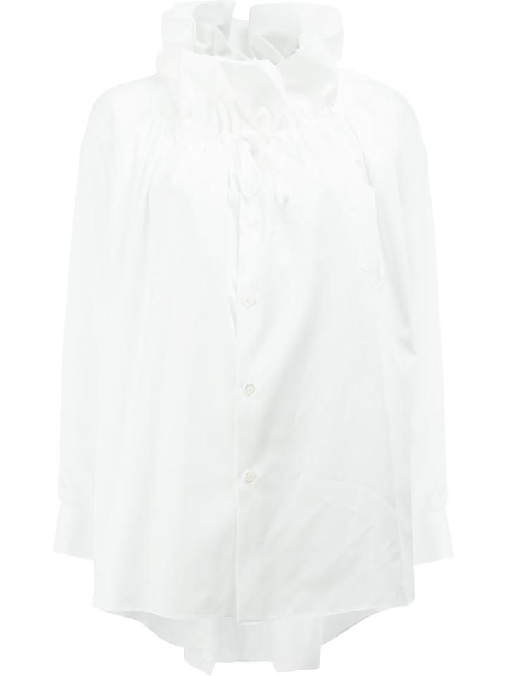 Comme Des Garçons Pleated Collar Blouse, Women's, Size: Small, White, Cotton