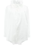 Comme Des Garçons Pleated Collar Blouse, Women's, Size: Small, White, Cotton