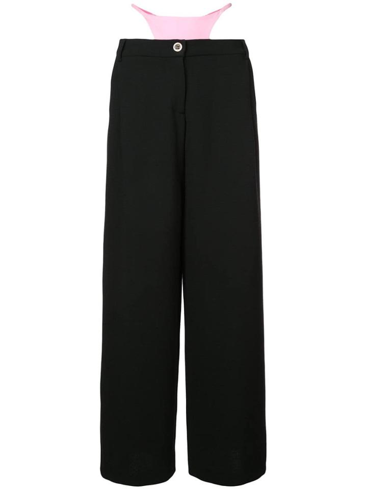Natasha Zinko Wide Leg Knicker Detail Trousers - Black