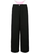 Natasha Zinko Wide Leg Knicker Detail Trousers - Black