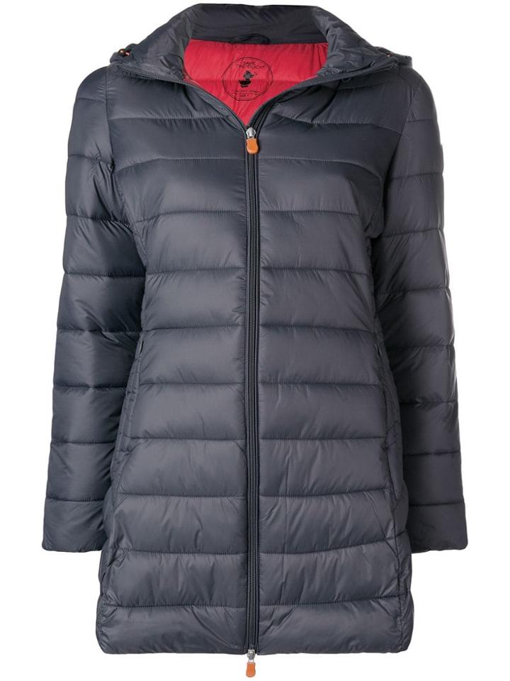 Save The Duck Hooded Parka Coat - Blue