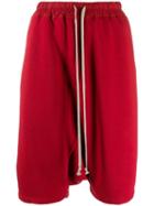 Rick Owens Drkshdw Dropped Crotch Shorts - Red