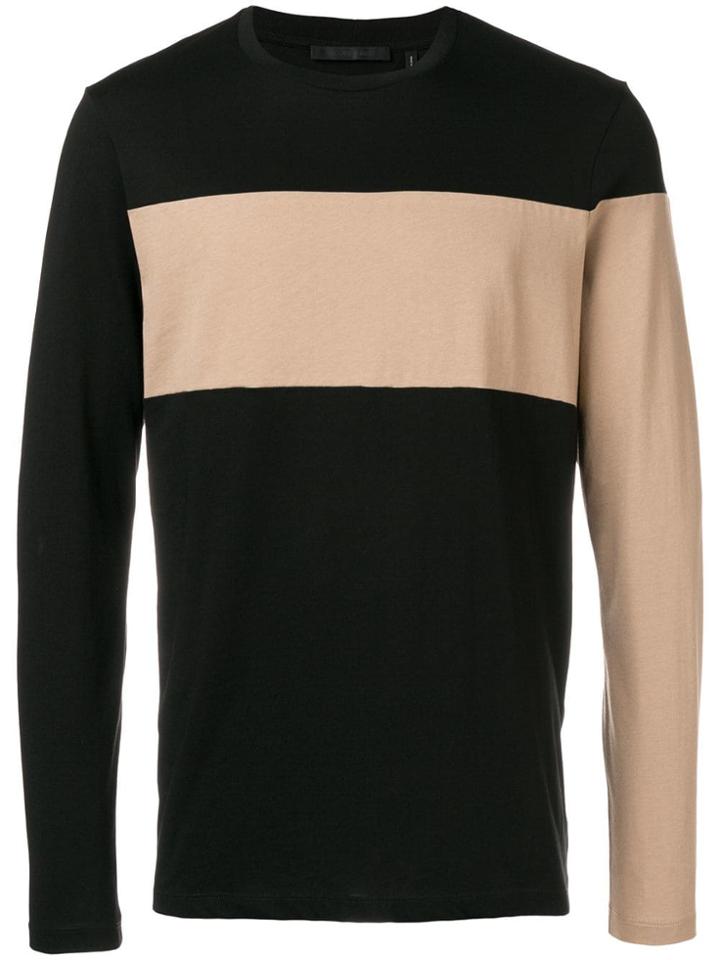 Helmut Lang Longsleeved Colour Block T-shirt - Black