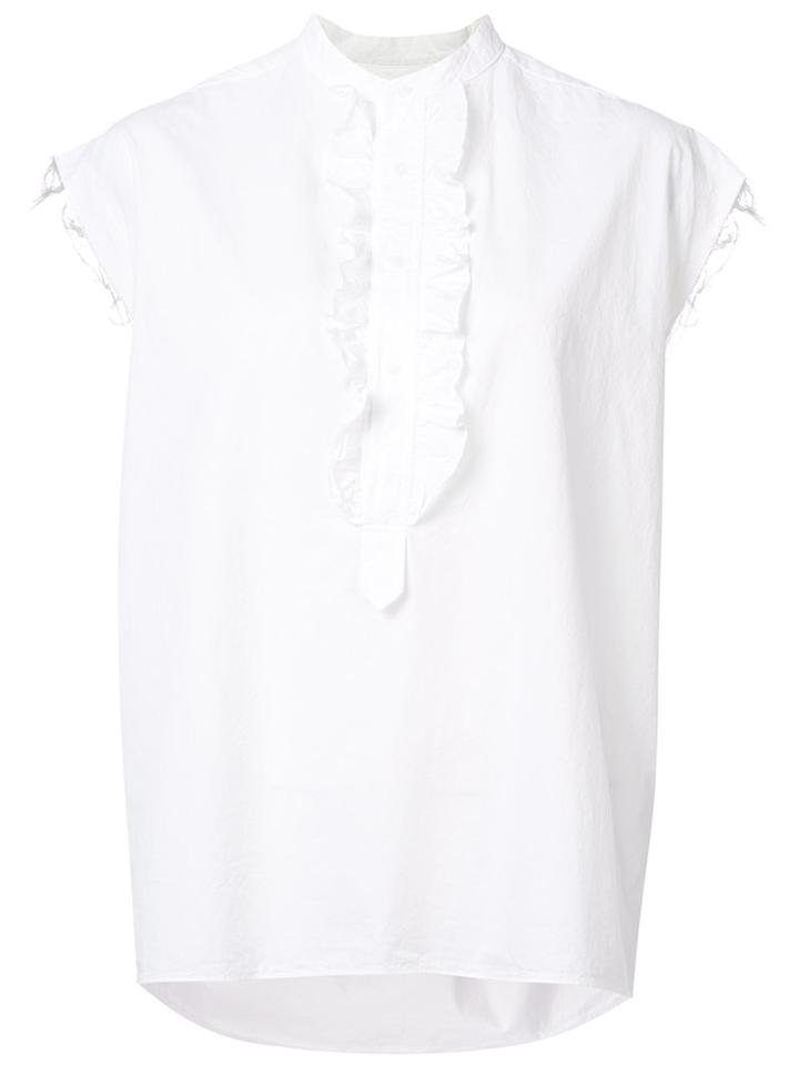 Nili Lotan - Frill Bib Sleeveless Blouse - Women - Cotton - Xs, White, Cotton