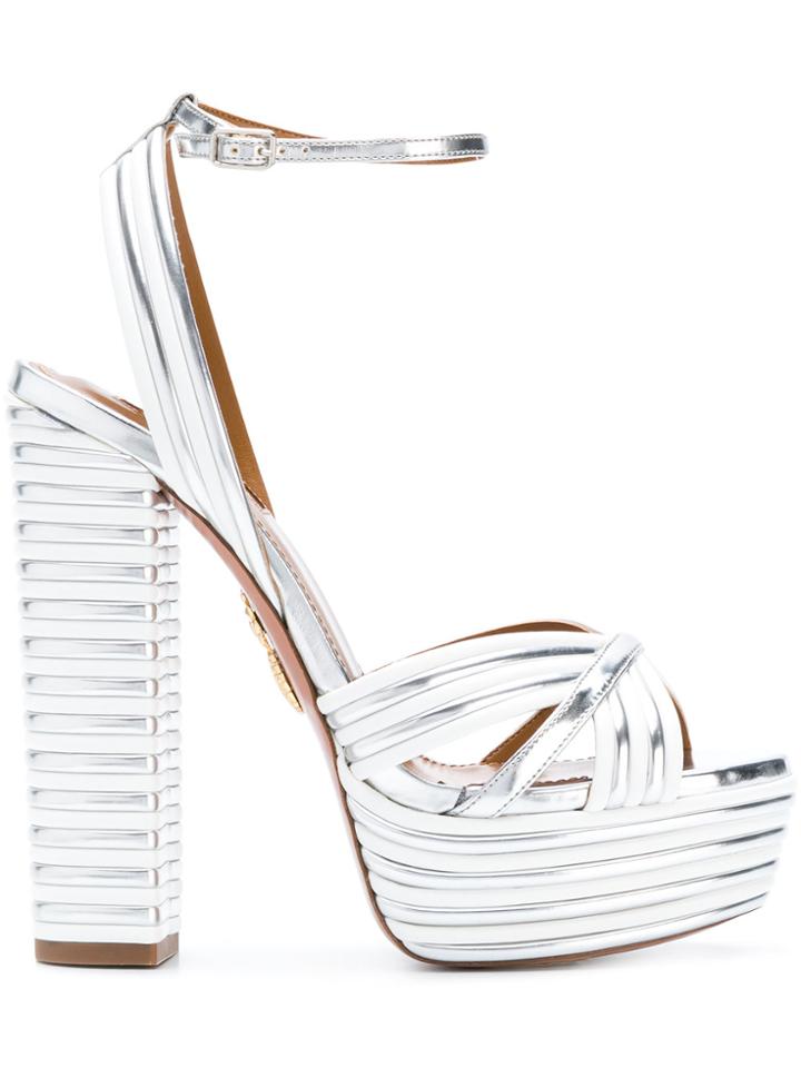 Aquazzura Sundance Plateau Sandals - Metallic