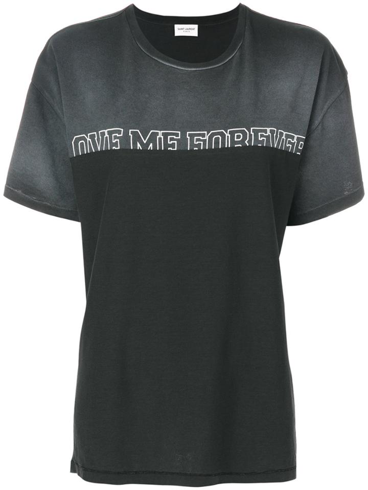 Saint Laurent Contrast Panel T-shirt - Grey