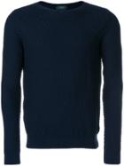 Zanone Waffle Knit Sweater - Blue