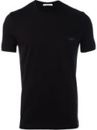 Givenchy Logo Plaque T-shirt, Men's, Size: Medium, Black, Cotton/calf Leather