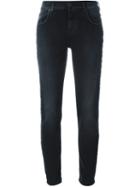 7 For All Mankind Cropped Slim Jeans, Women's, Size: 27, Black, Cotton/elastodiene/spandex/elastane