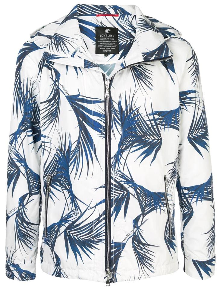 Loveless Leaf Print Jacket - White