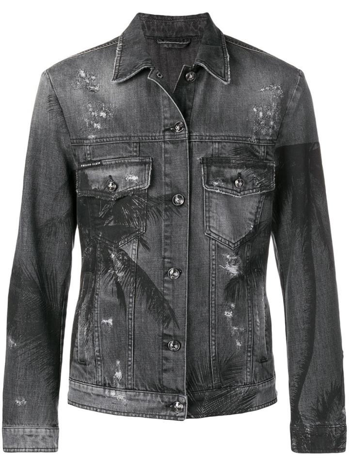 Philipp Plein Palm Tree Print Jacket - Grey