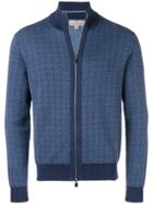 Canali Zip Front Cardigan - Blue