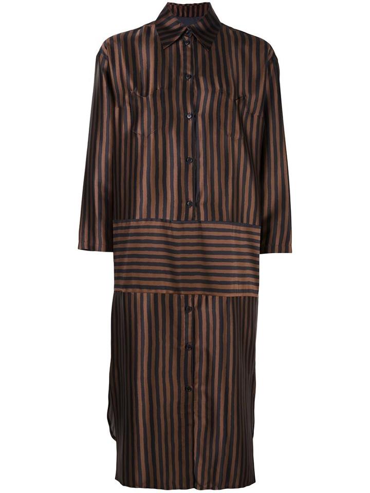 Christian Wijnants 'dagne' Dress, Women's, Size: 38, Brown, Silk/spandex/elastane/cupro