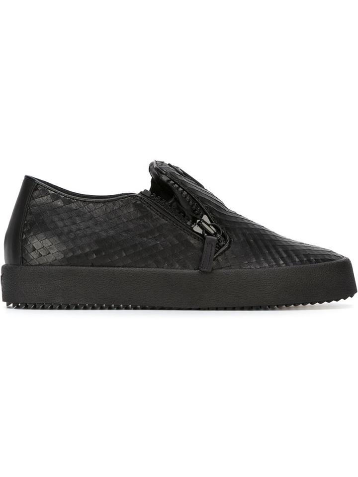 Giuseppe Zanotti Design Zip Detail Textured Sneakers