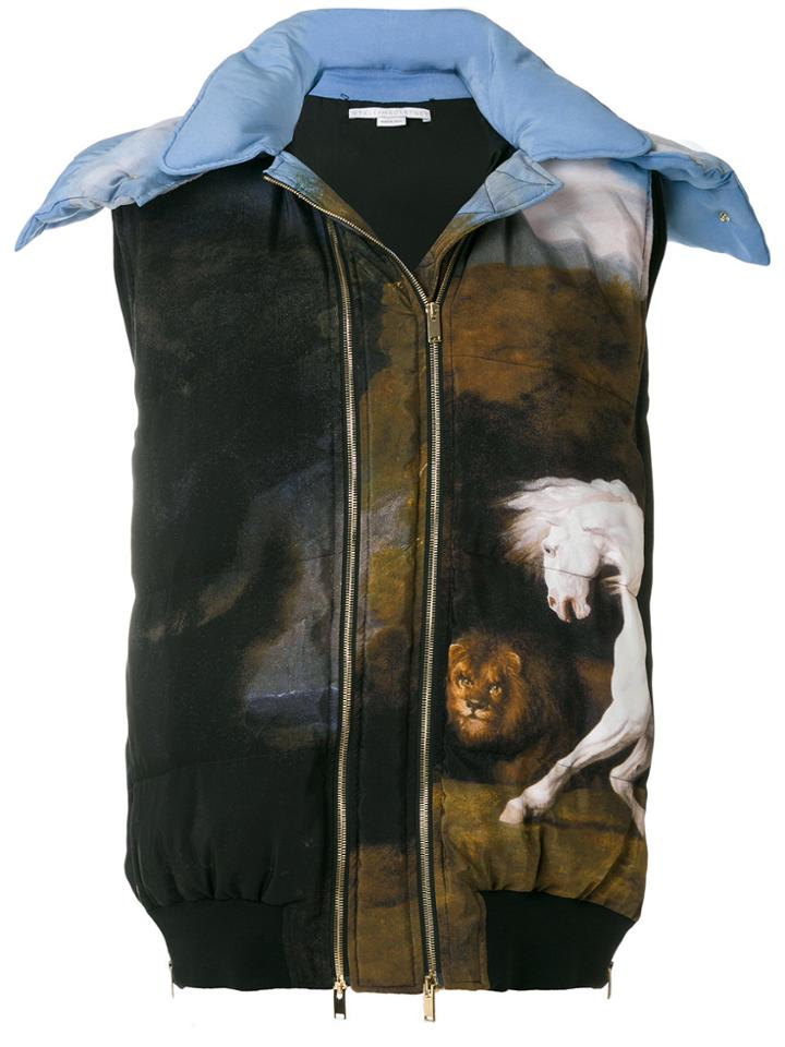 Stella Mccartney Paint Print Hooded Gilet - Blue