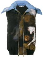 Stella Mccartney Paint Print Hooded Gilet - Blue