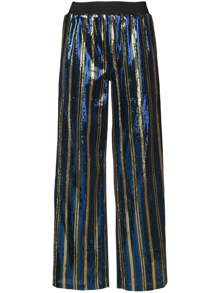 Robert Rodriguez Striped Straight Trousers - Black