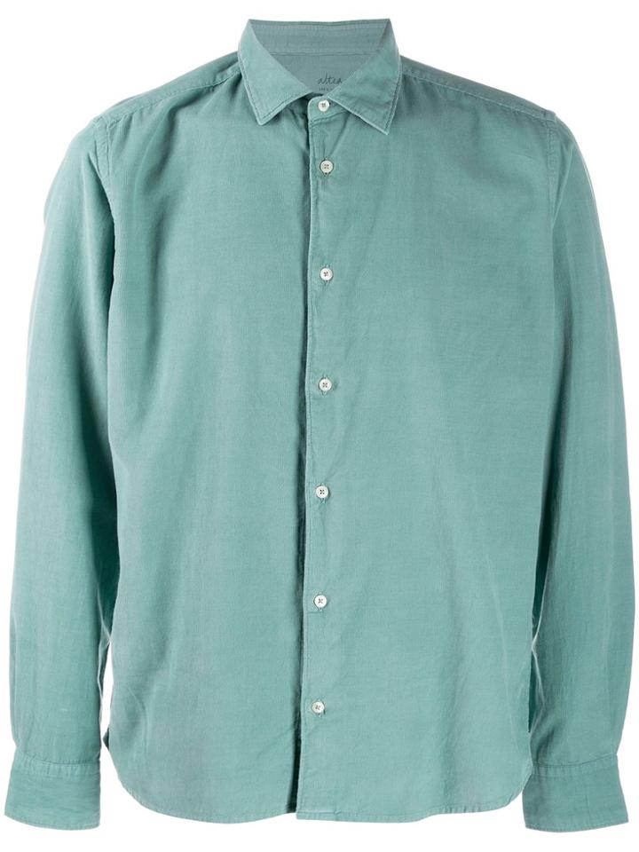 Altea Long Sleeved Corduroy Shirt - Green