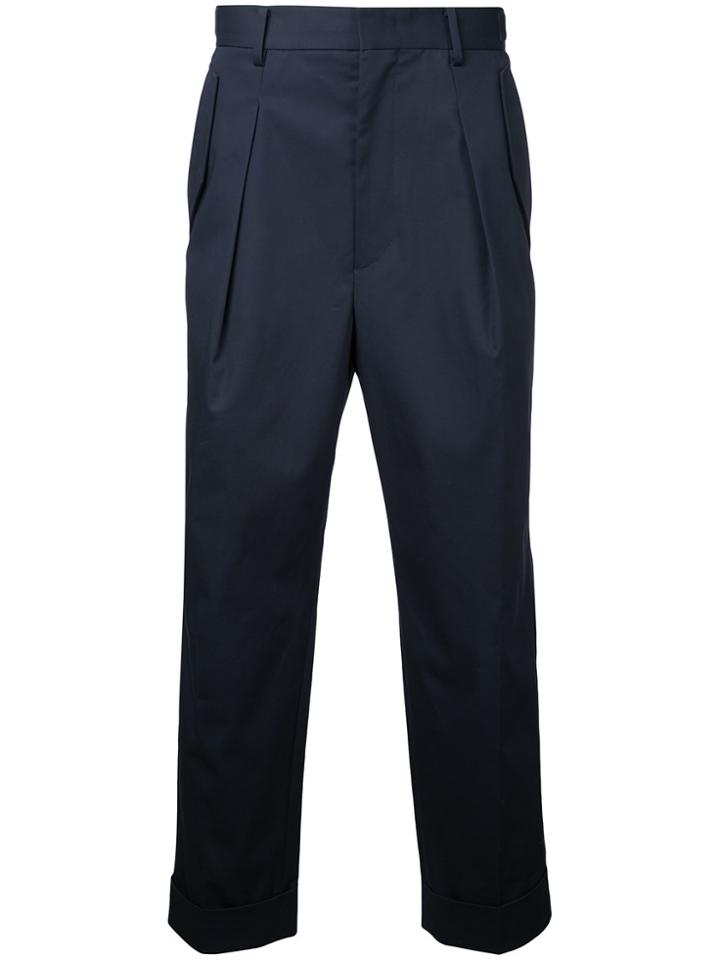 Juun.j Cropped High Waist Trousers - Blue