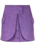 Andrea Bogosian Layered Leather Skirt - Purple