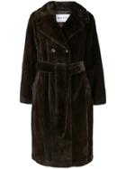 Stand Belted Trench Coat - Brown