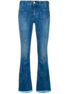 Stella Mccartney - Star Patch Kick Flare Jeans - Women - Cotton/spandex/elastane - 28, Blue, Cotton/spandex/elastane
