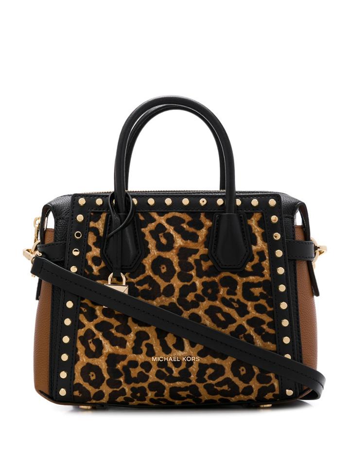 Michael Michael Kors Leopard Print Tote - Black