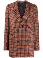 Ps Paul Smith Double Buttoned Houndstooth Jacket - Orange