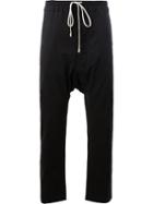 Rick Owens Drkshdw Drop-crotch Sweatpants, Men's, Size: Large, Black, Cotton