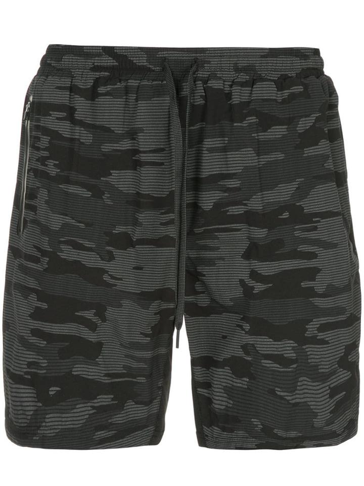 The Upside Camouflage Print Cargo Shorts - Black