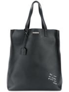 Saint Laurent Slogan Print Shopper Tote - Black