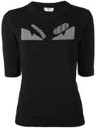 Fendi - 'bag Bug' Knitted T-shirt - Women - Polyamide/polyester/wool - 42, Black, Polyamide/polyester/wool