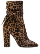 Saint Laurent Leopard Print Ankle Boots - Brown