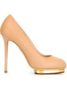 Charlotte Olympia Dotty 125 Pumps, Women's, Size: 35.5, Nude/neutrals, Calf Leather/leather