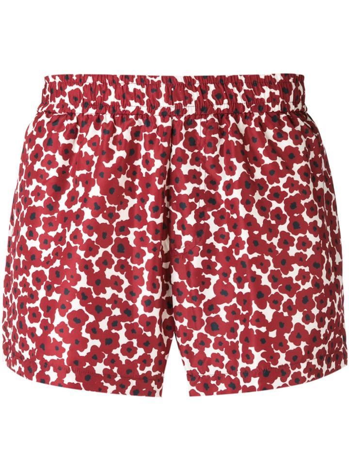 Wood Wood Poppy Print Swim Shorts - Red