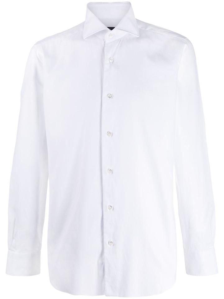 Barba Fitted Button-front Shirt - White