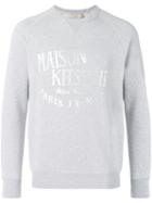Maison Kitsuné Logo Print Sweatshirt, Men's, Size: Small, Grey, Cotton