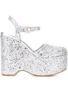 Chiara Ferragni Donna Platform Sandals, Women's, Size: 37, Grey, Pvc/leather