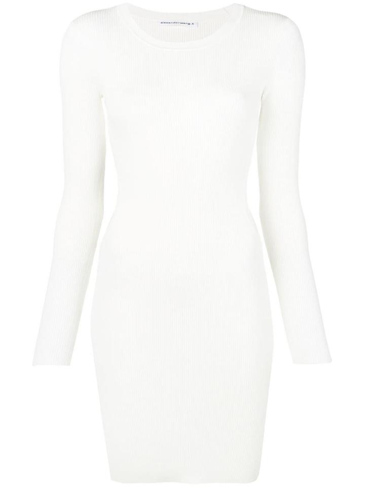 T By Alexander Wang Ribbed Bodycon Dress - White
