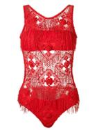 Amir Slama Crochet Swimsuit - Red