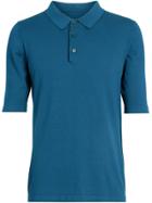 Burberry Knitted Silk Polo Shirt - Blue