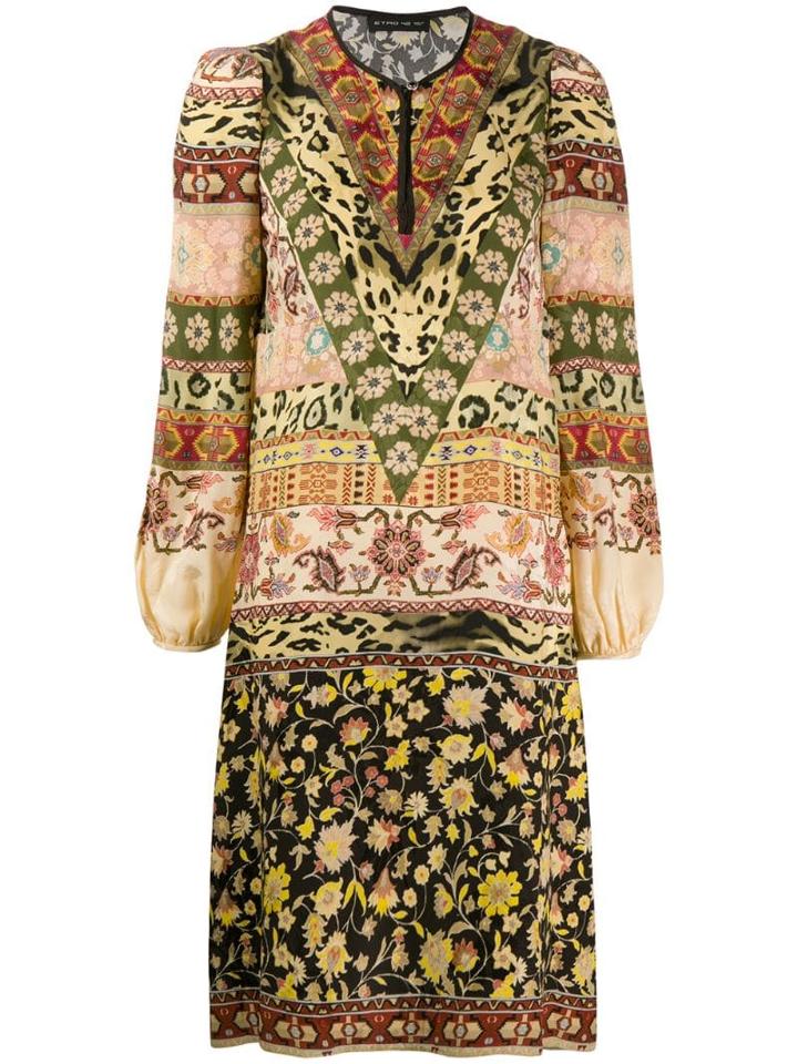 Etro Short Print Mix Dress - Neutrals