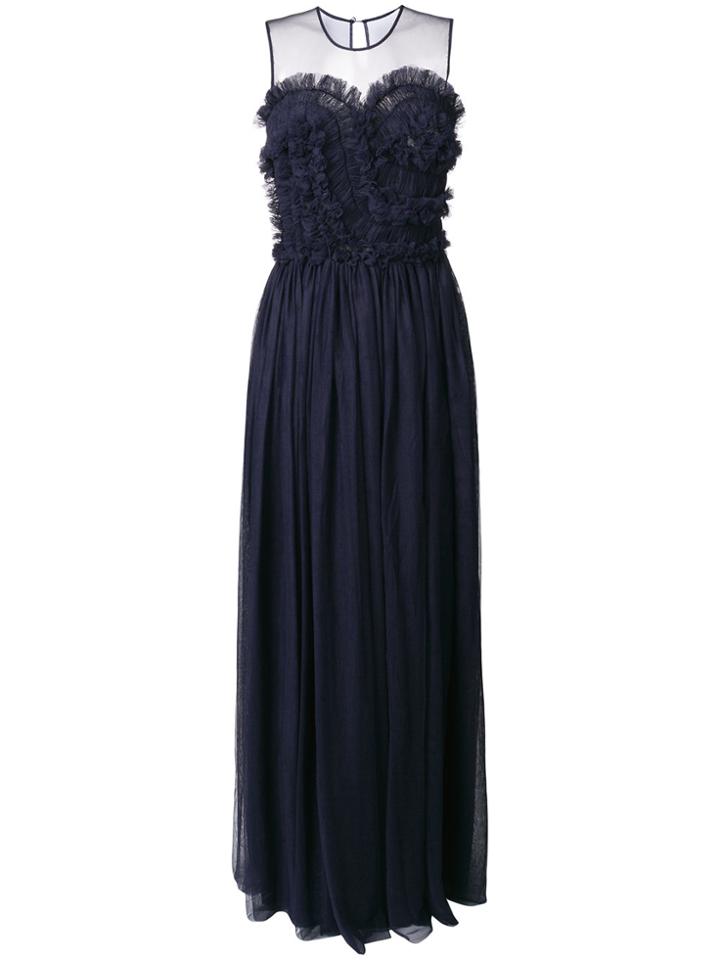 P.a.r.o.s.h. Sleeveless Flared Maxi Dress - Blue