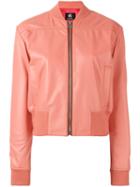 Ps By Paul Smith Sorbet Leather Bomber Jacket, Size: 44, Pink/purple, Leather/viscose/acetate