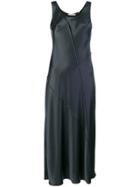 Vince Panelled Satin Midi Dress - Blue