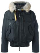 Parajumpers Fur Trim Hood Jacket, Men's, Size: Small, Grey, Polyester/artificial Fur/feather Down