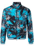 Moncler Tropical Print Jacket, Men's, Size: 3, Blue, Polyamide